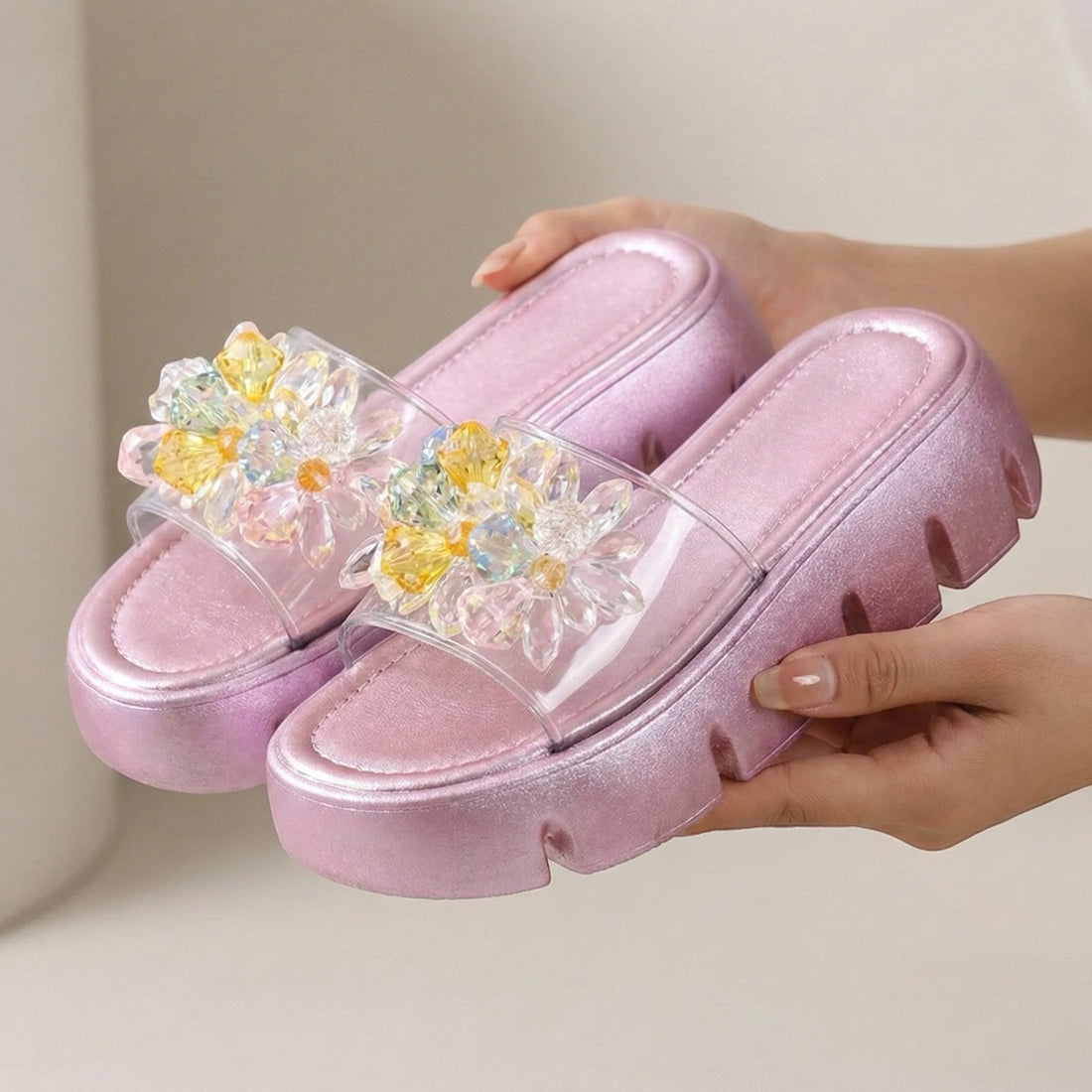 Clearance SALE Transparent pearl slipper -R15-3