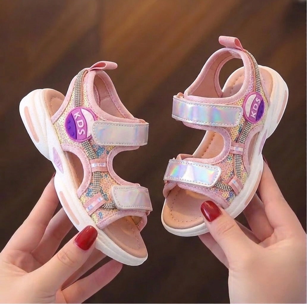 Kids patent sandal
