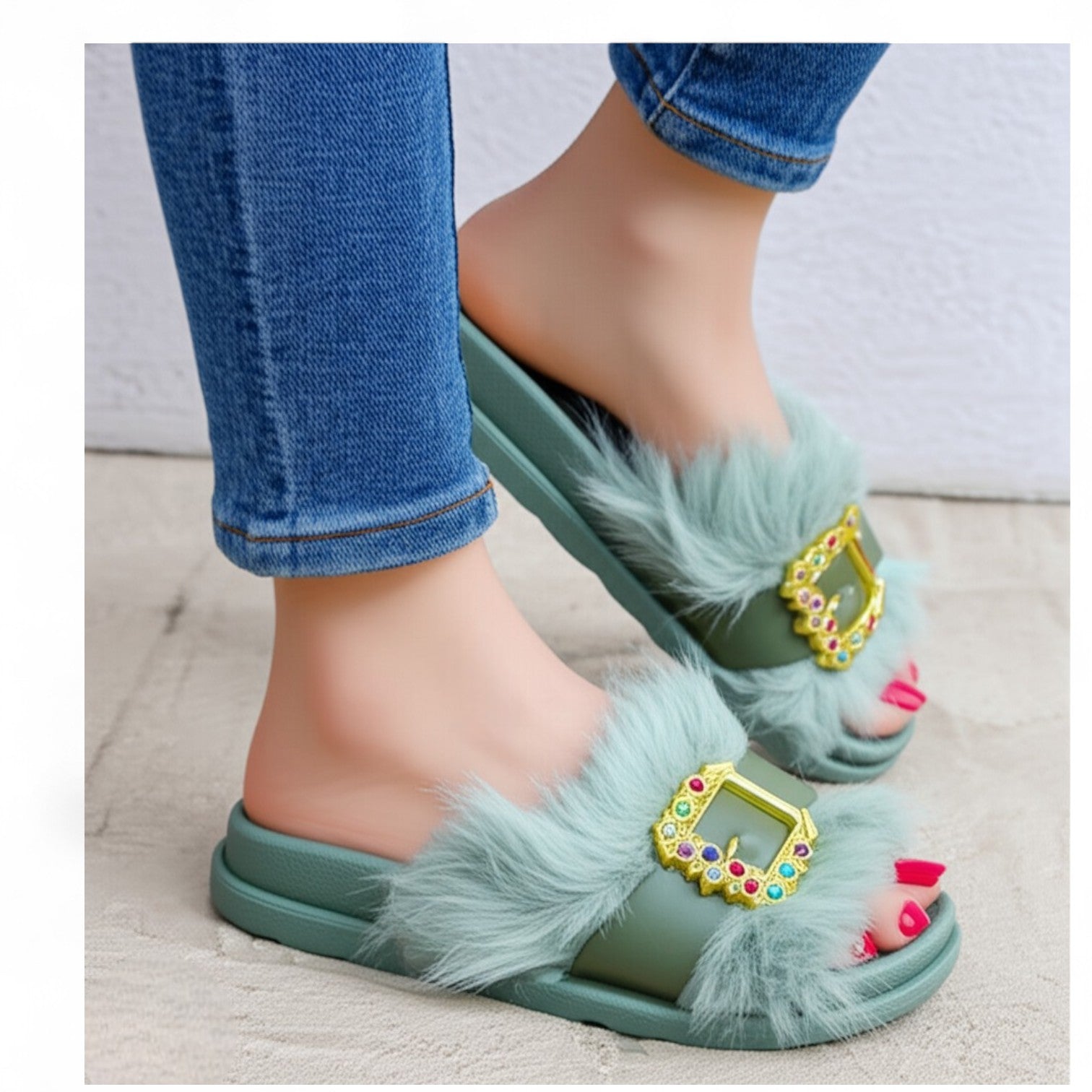 M0792 fur slipper
