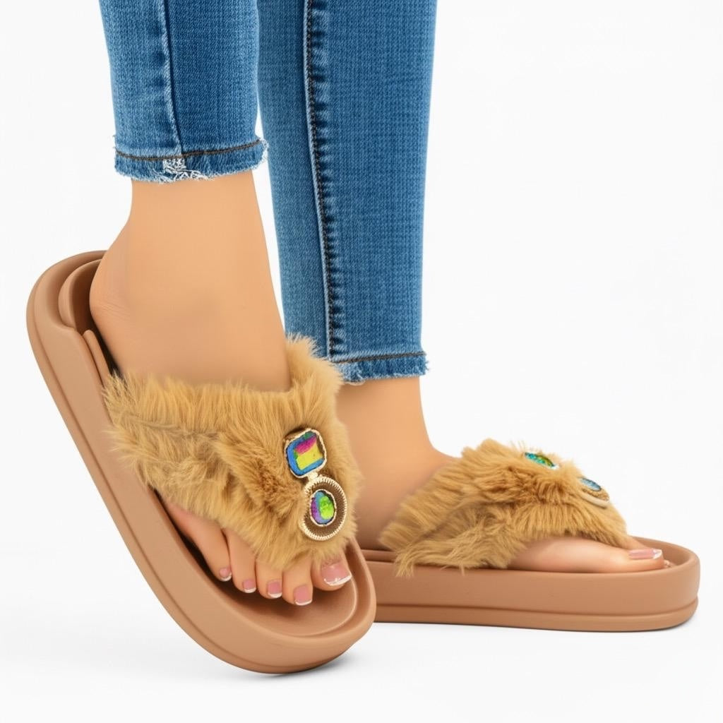 M0859 fur slipper