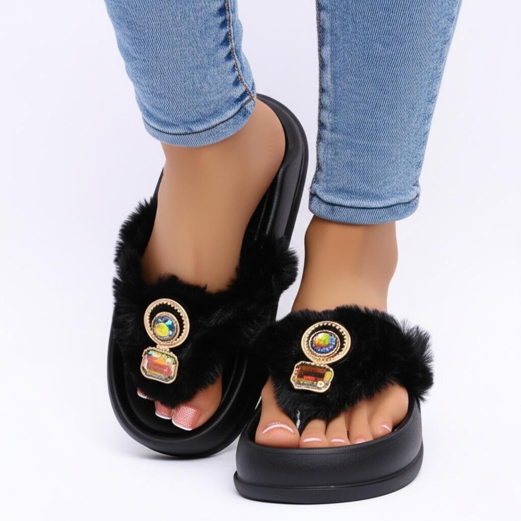 M0859 fur slipper