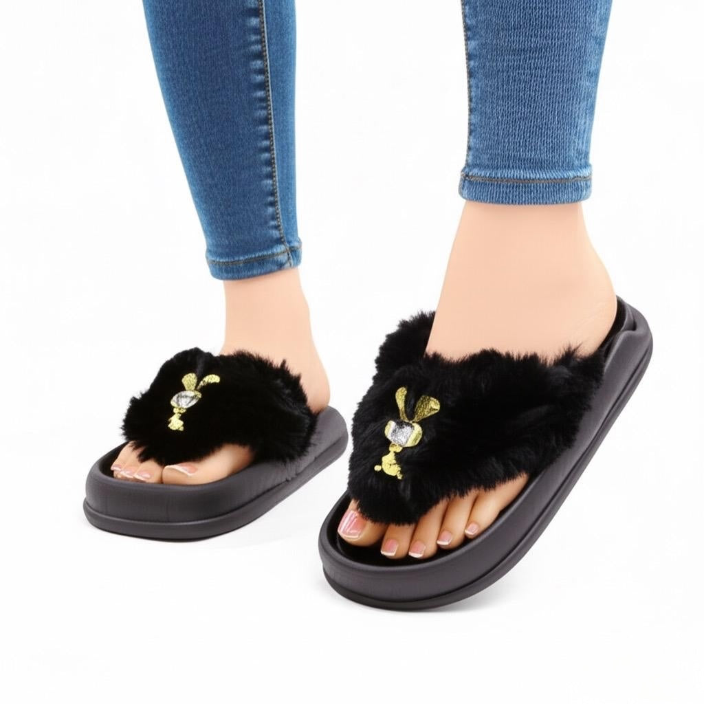 m0855 fur flipflop