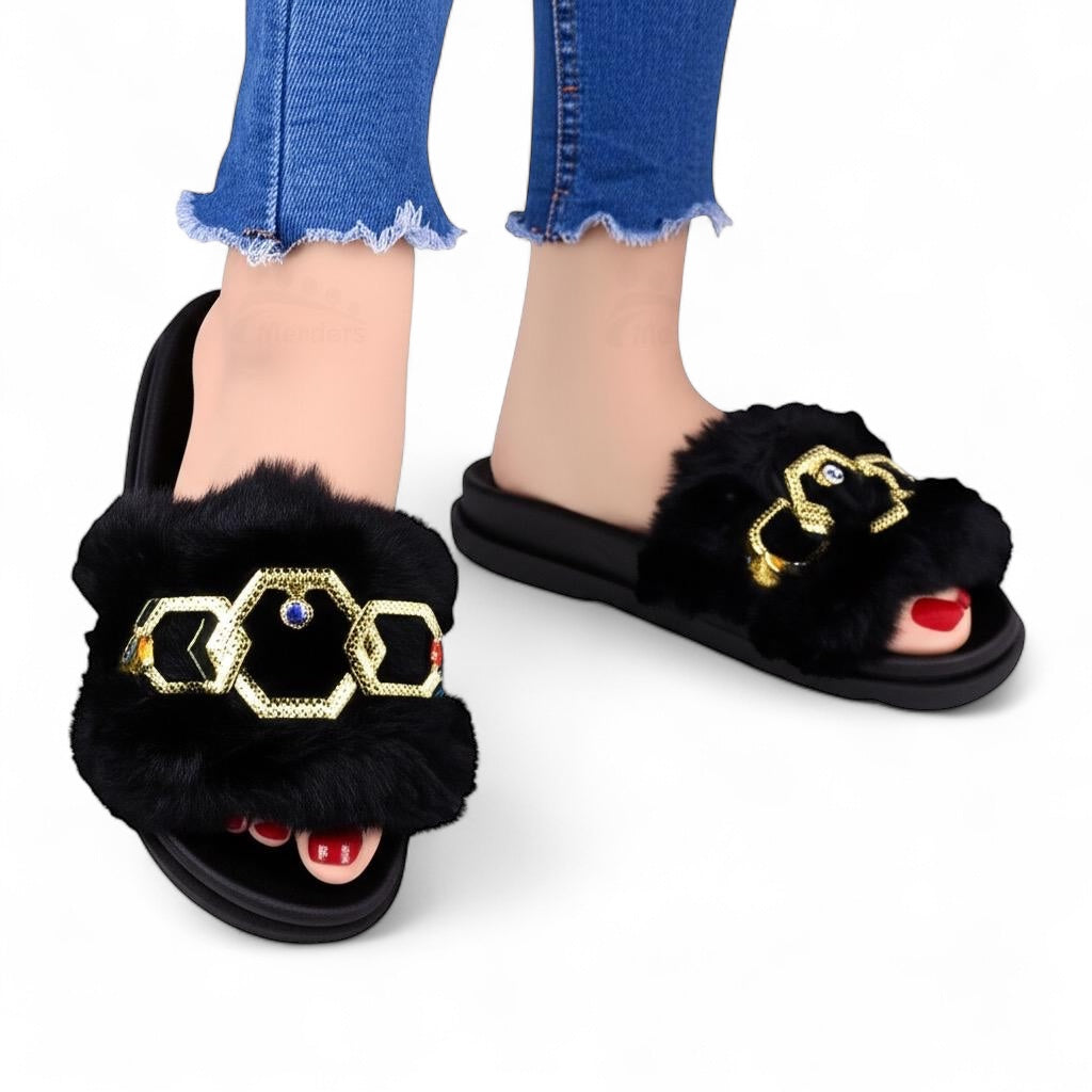 M0802 fur slipper