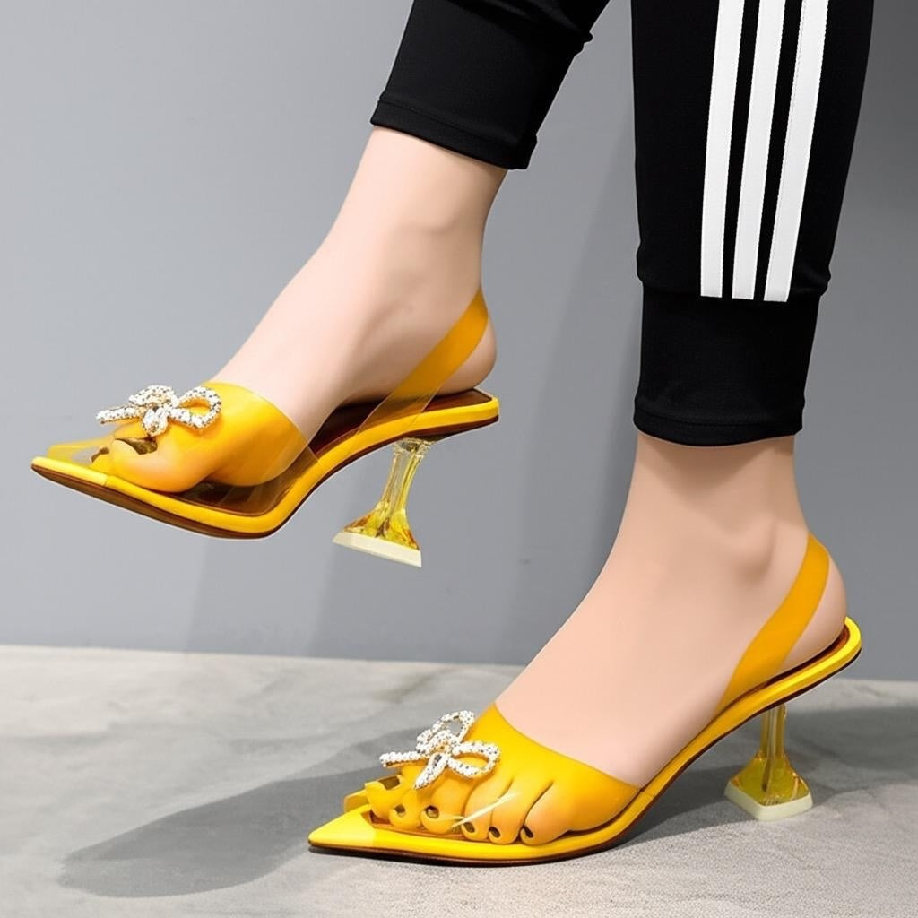 Transparent diamond bow-R39-3