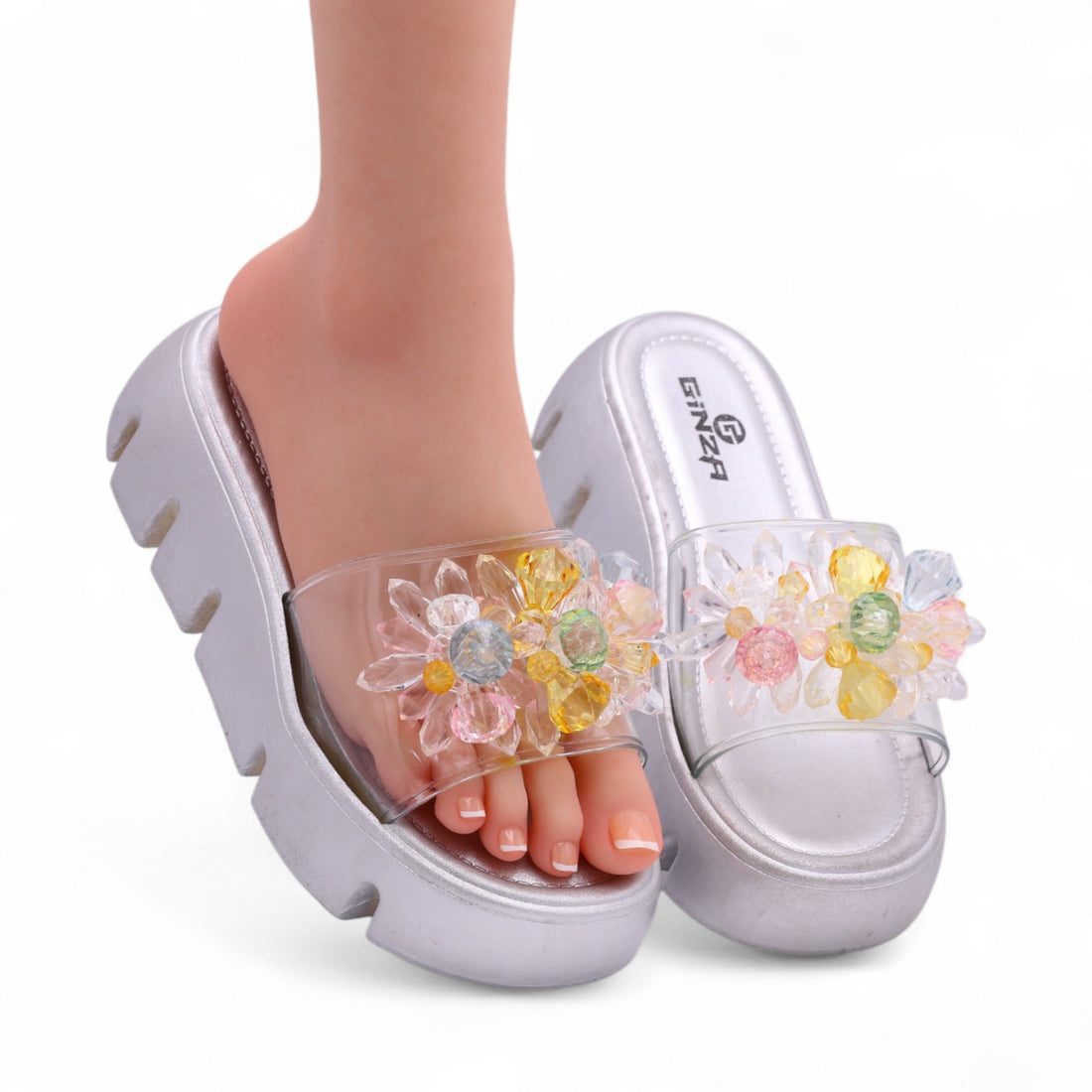 Transparent pearl slipper-R15-3