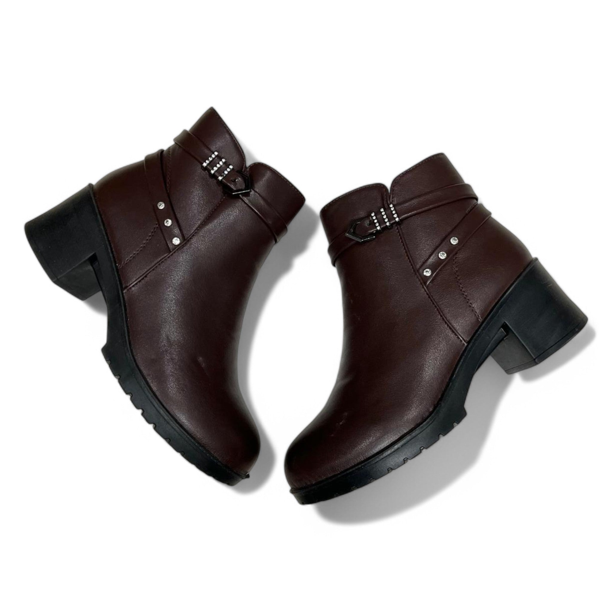 Brown long shoes