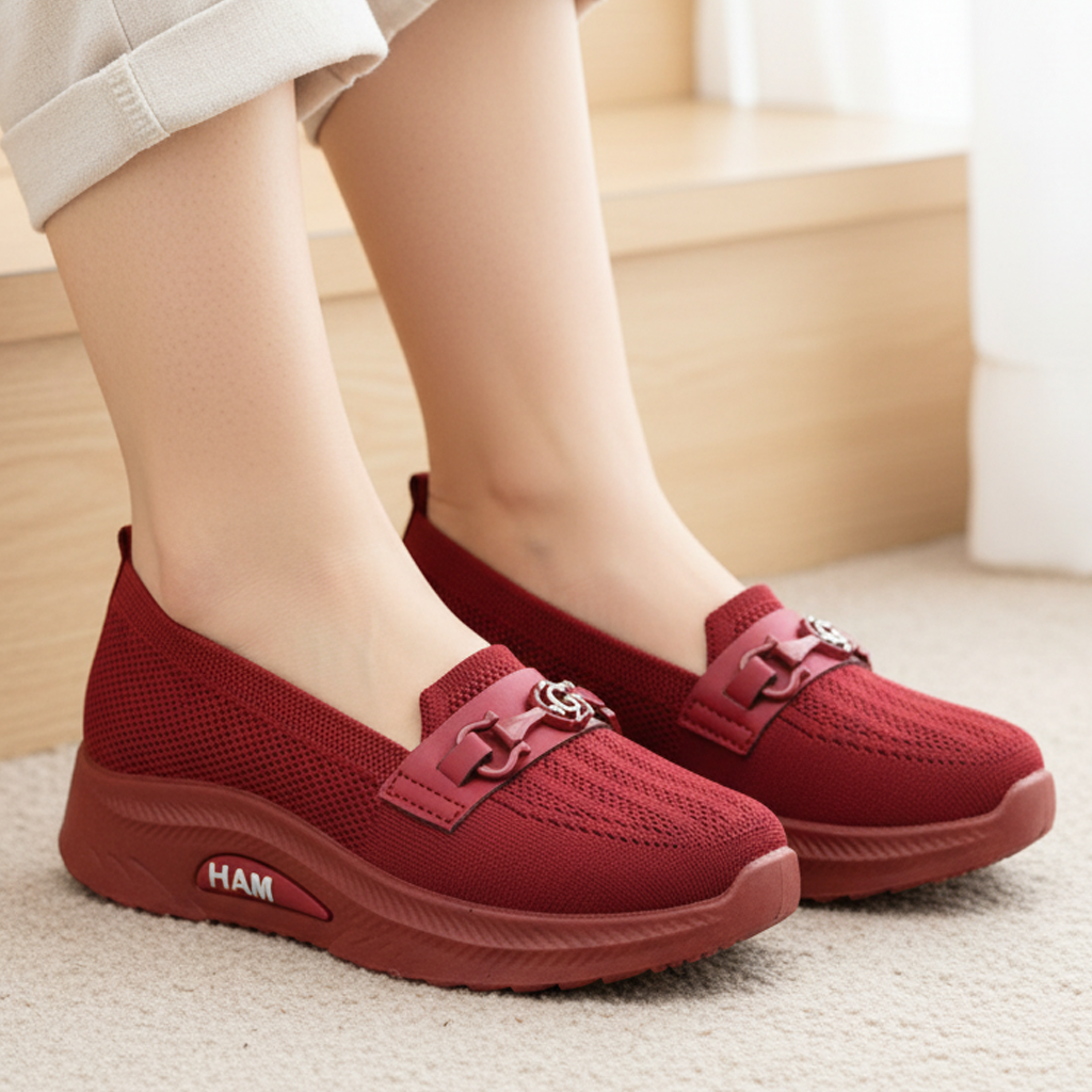 High sole mesh shoes