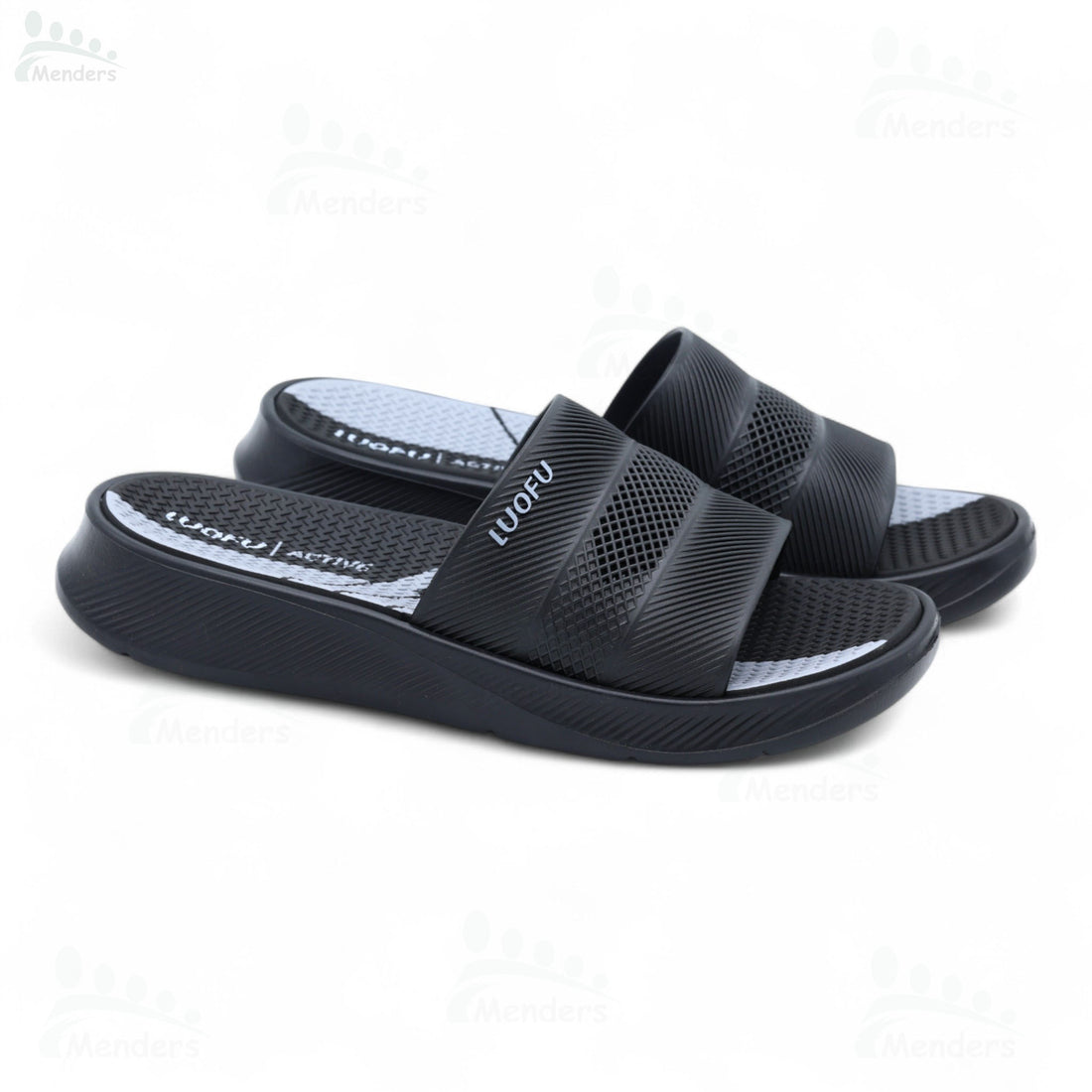 men soft medicated slipper waterproof and washablen black