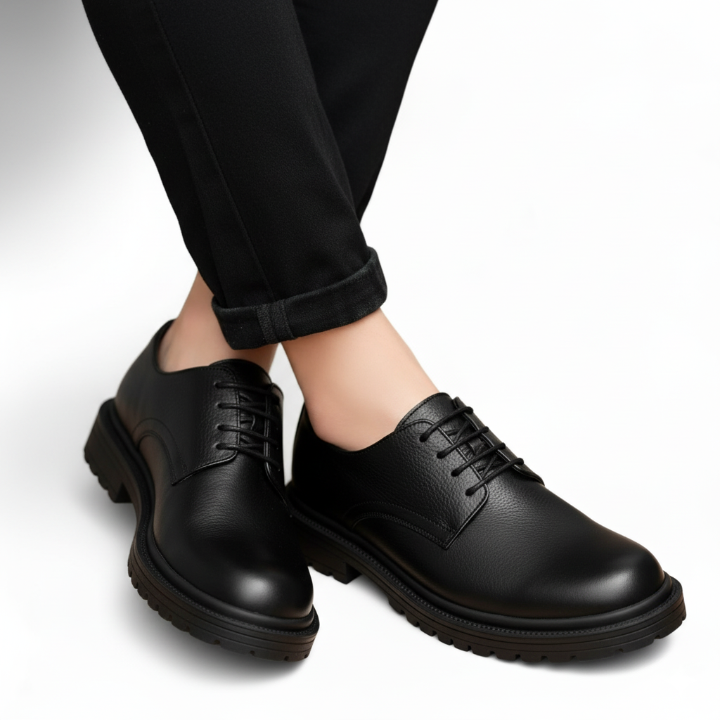 Men leather laces shoes