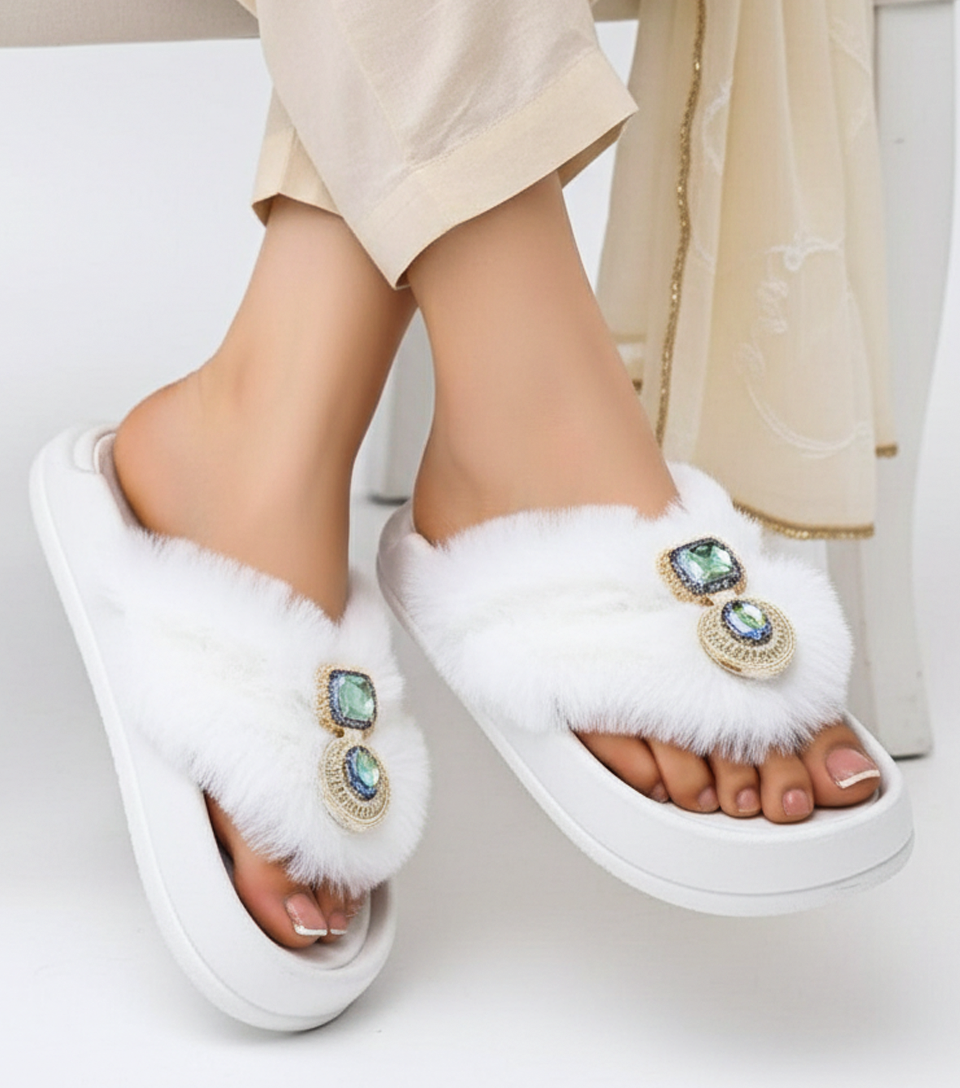 M0859 fur slipper