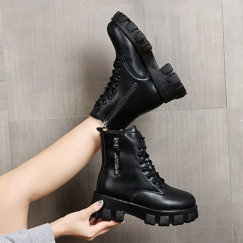 Black Combat boot