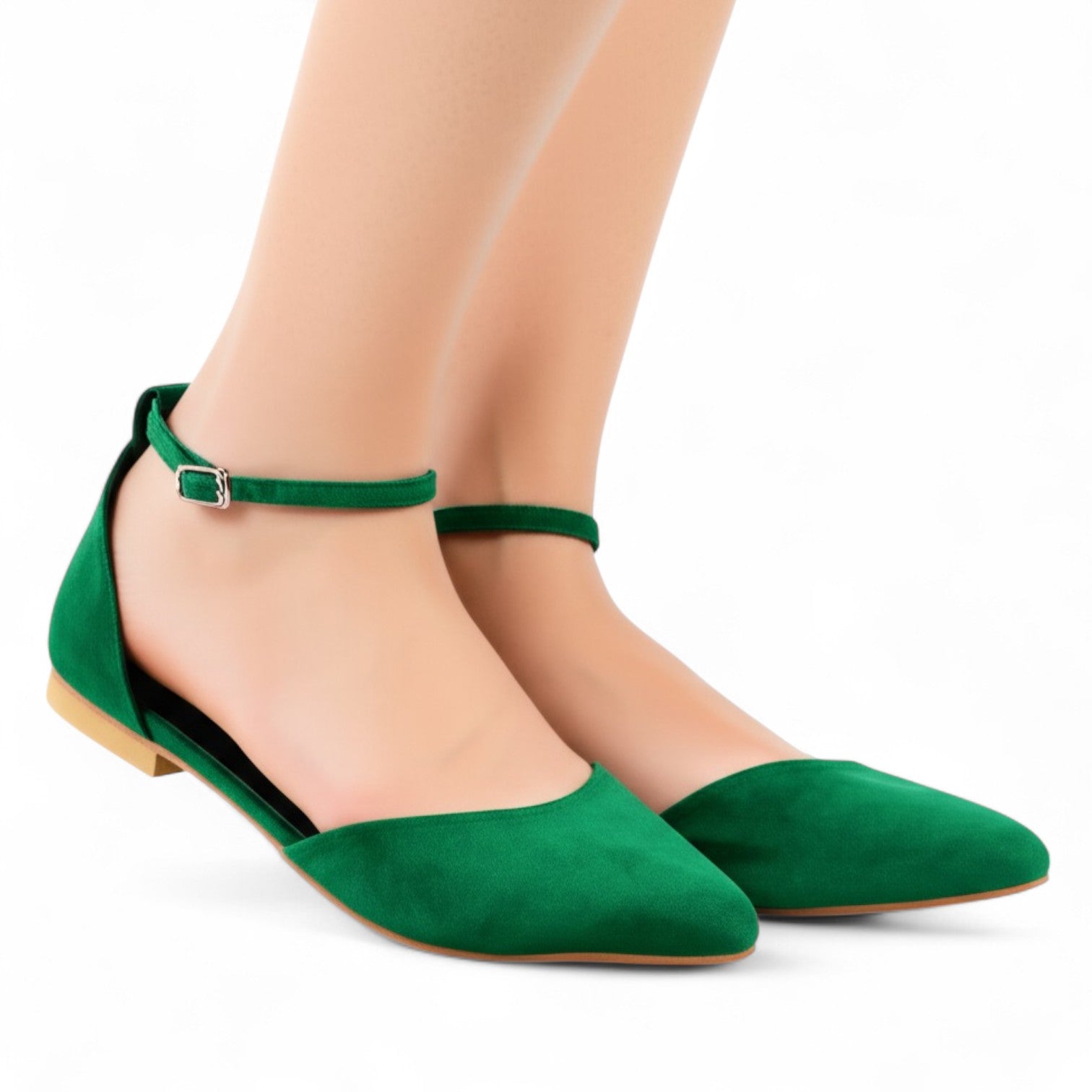 Suede ankle pump