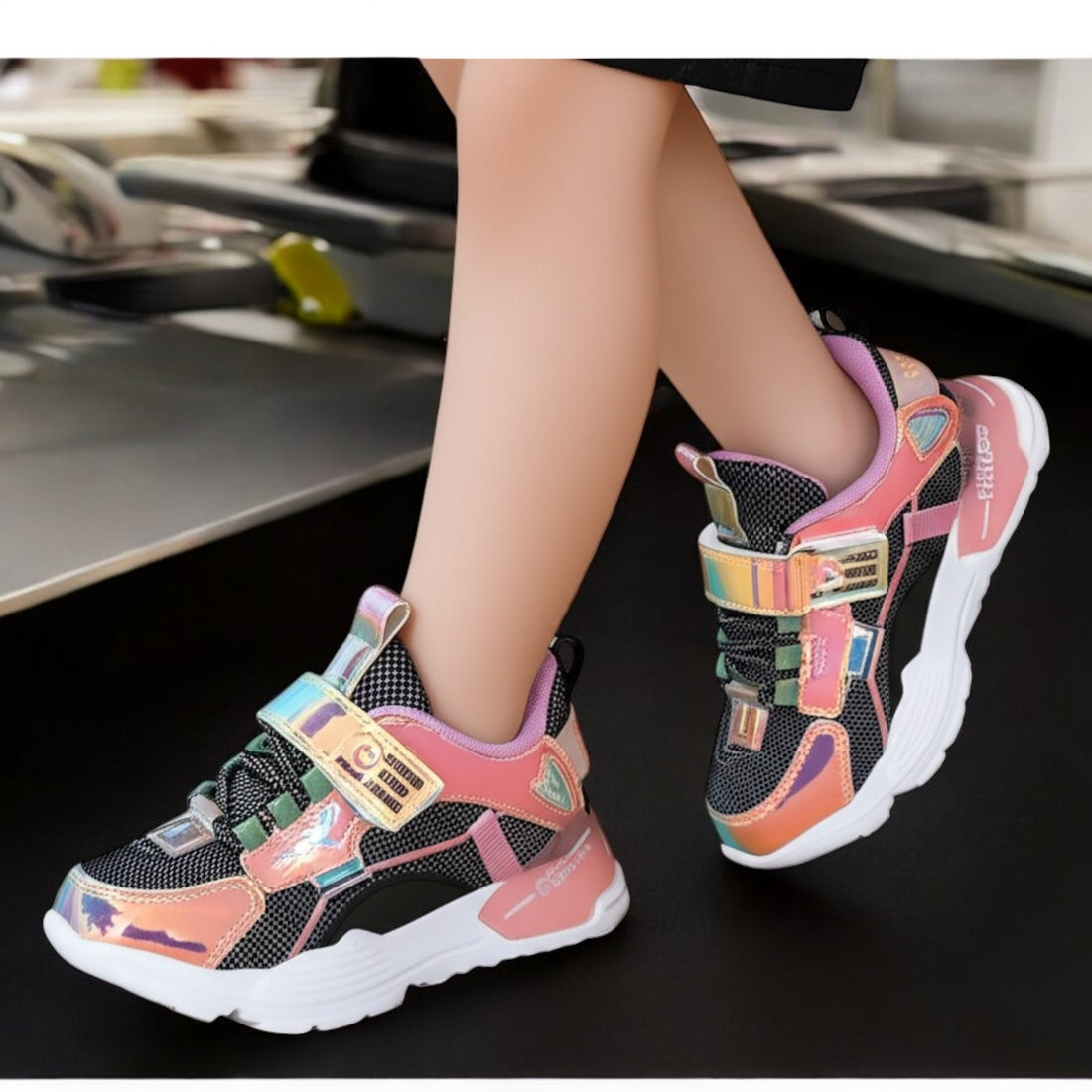 Kids patent glitter