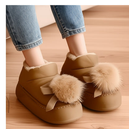 Warm fur shoes