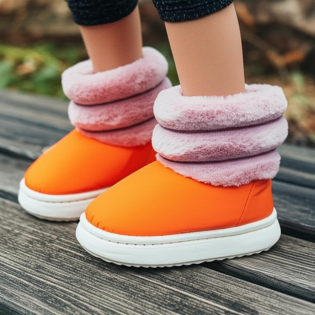Kids long fur boot