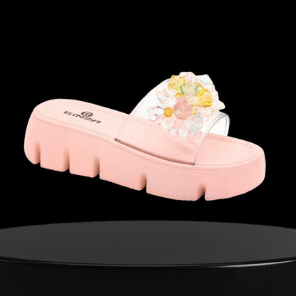 Transparent pearl slipper