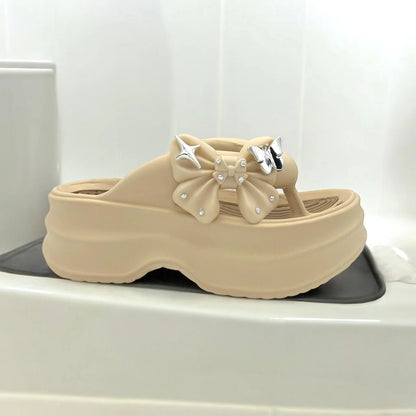 Clearance SALE Imported  Farfala bow flipflop