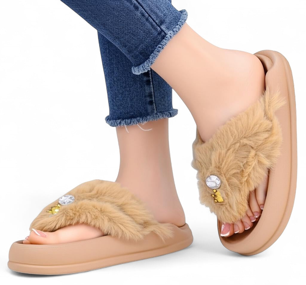 M0855 fur flipflop
