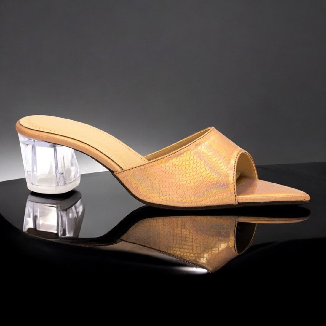 Crystal block heel