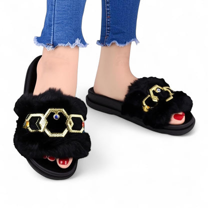 M0802 fur slipper