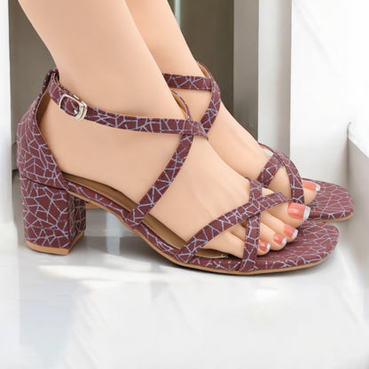 Cross strap heel