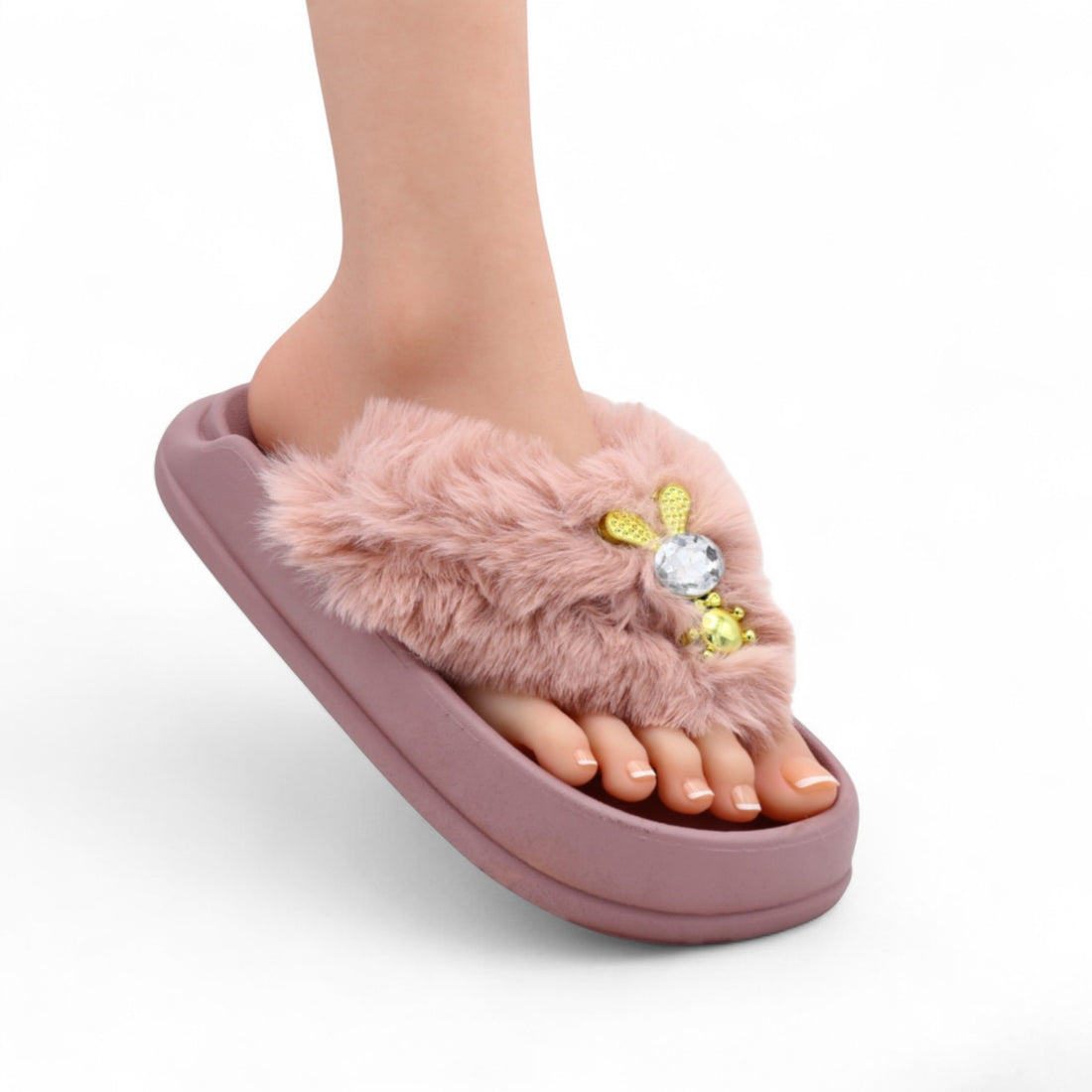 M0855 fur flipflop