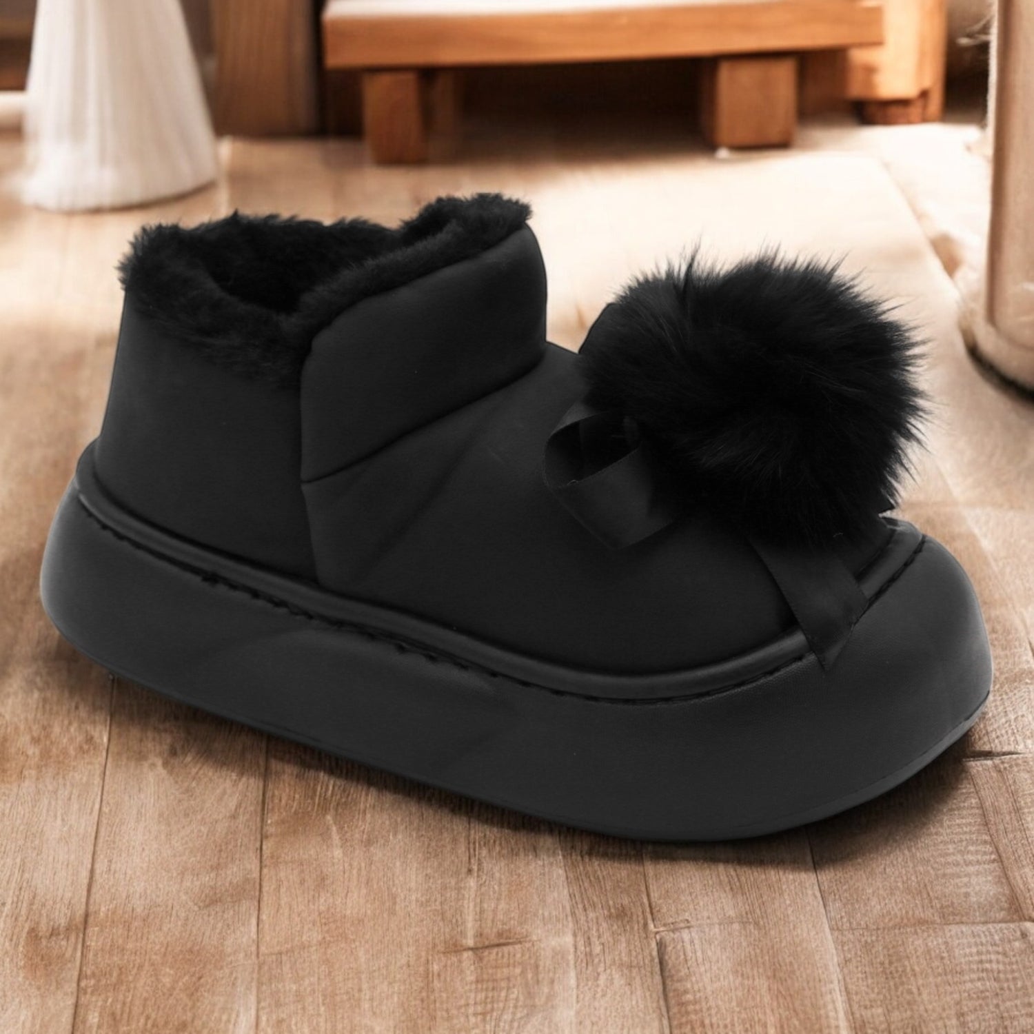 Warm fur shoes