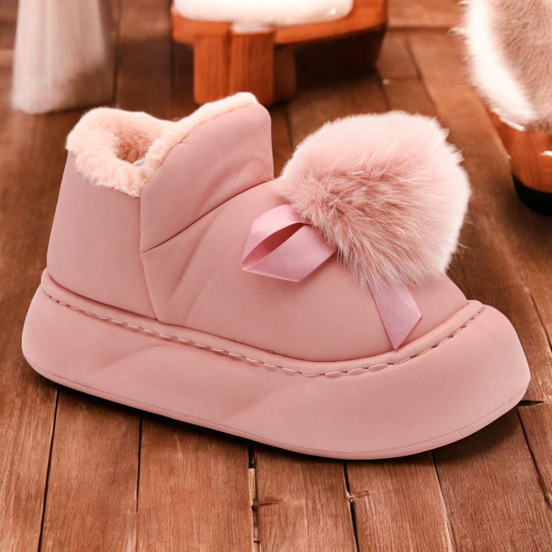 Warm fur shoes