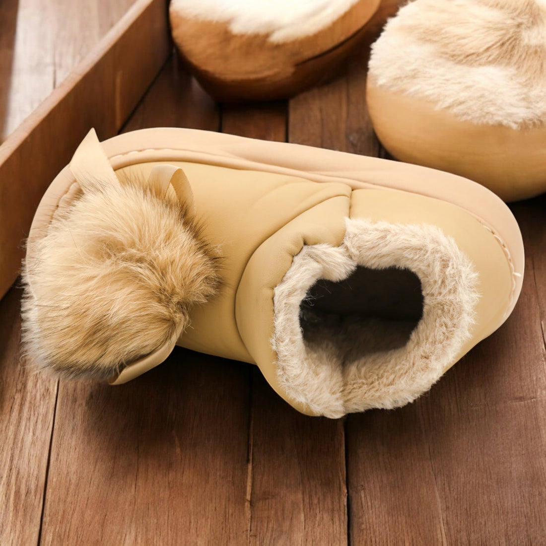 Warm fur shoes