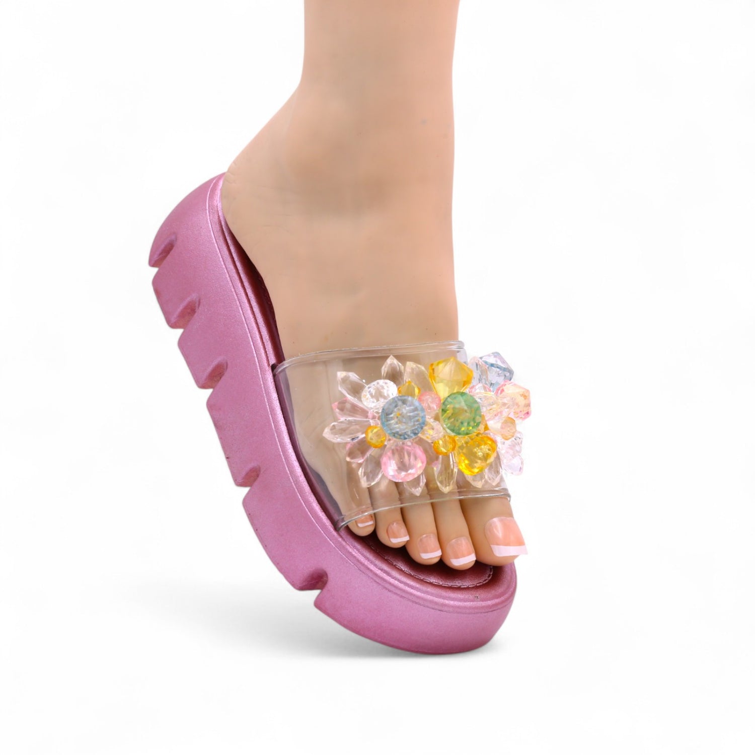 Transparent pearl slipper-R15-3
