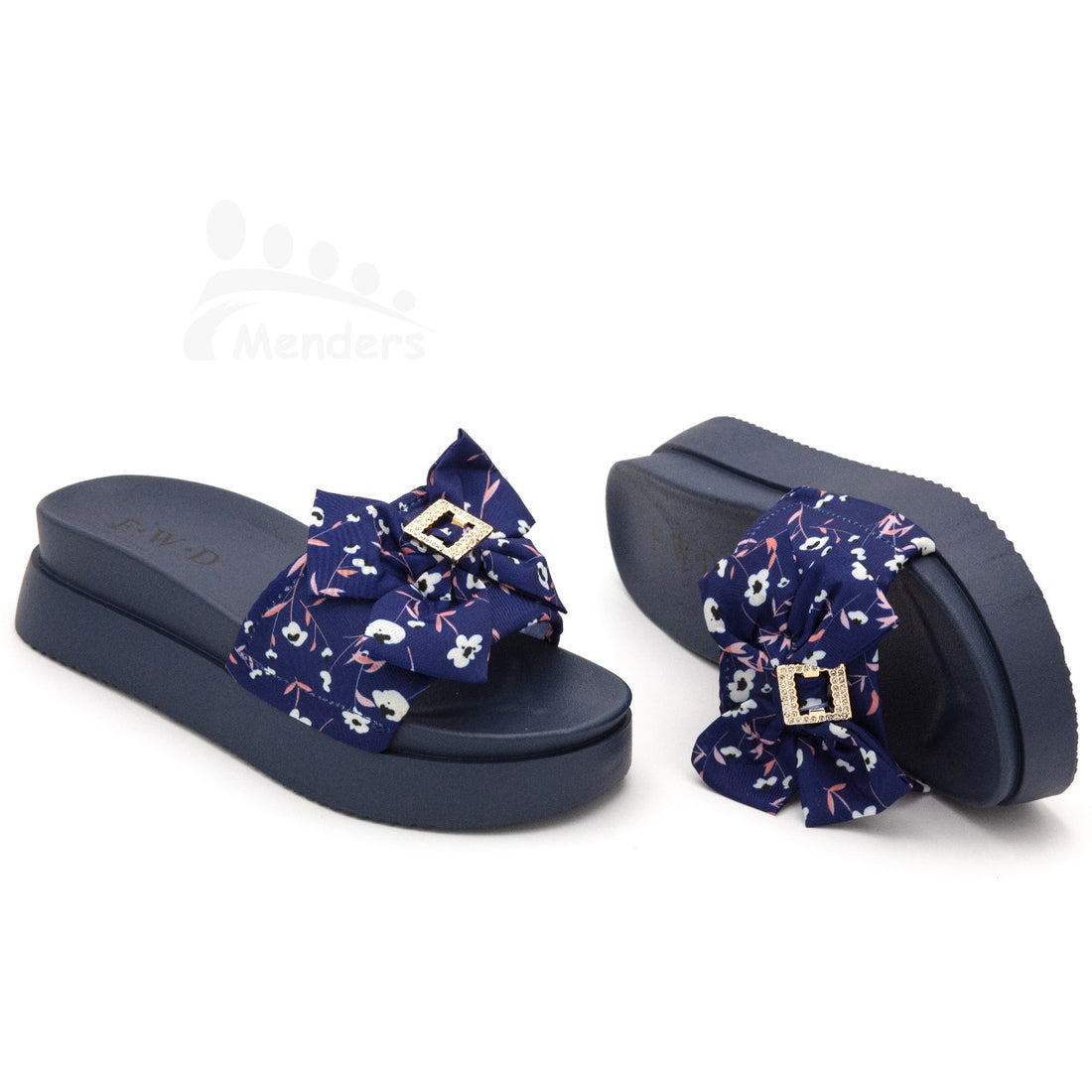 Bow blue slipper