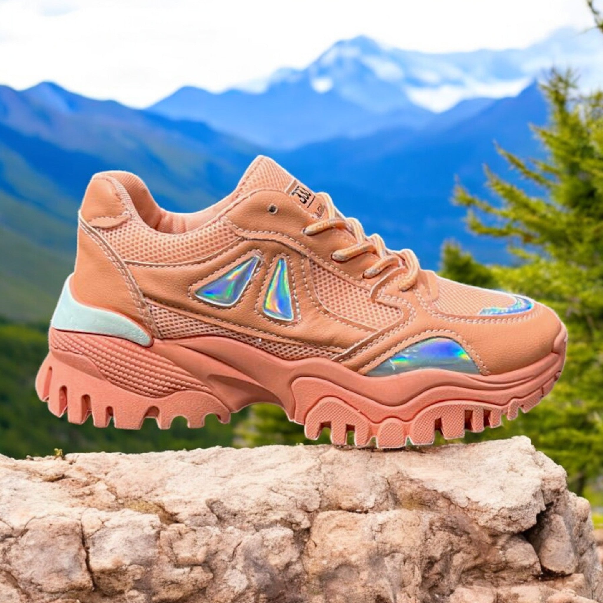 Orange chunky shoes