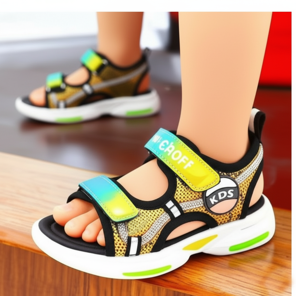 Kids patent sandal
