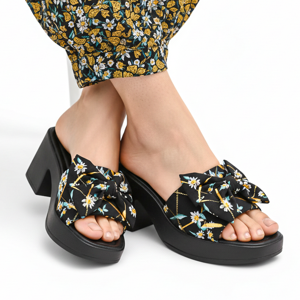 Silk block heel